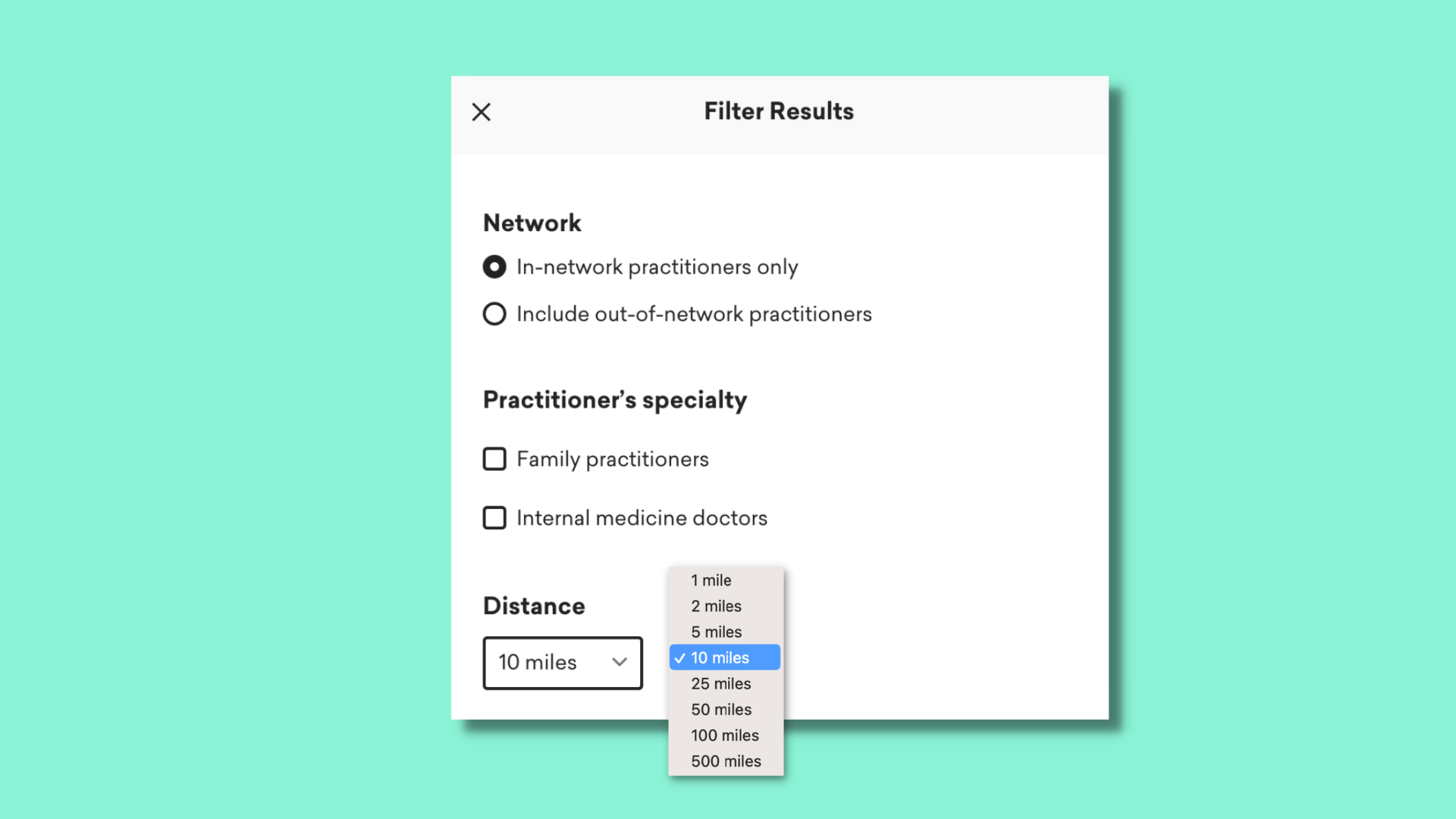 Filter by distance