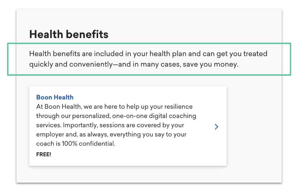 Health benefits description